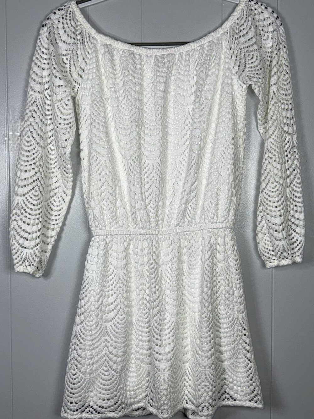 Lilly Pulitzer Lana White Eyelet Off Shoulder Skort Romper Dress W/Shorts XS - Picture 6 of 6